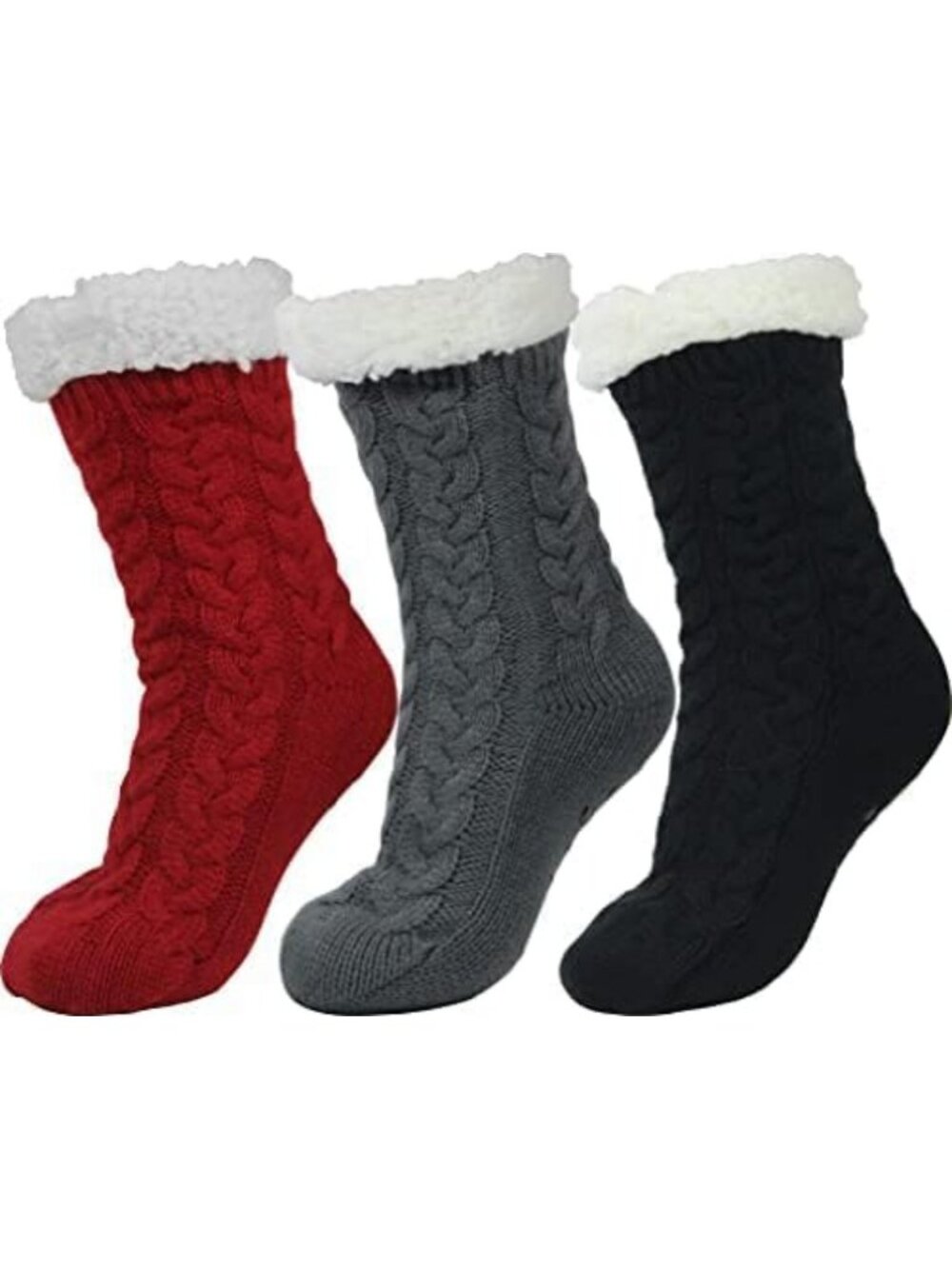 Cozy Winter Thick Fuzzy Slipper Socks with Grippers for Women - Warm & Comfy